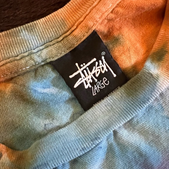 Y2K Stussy World Tour Tie-Dye Cropped Tee - Picture 2 of 5